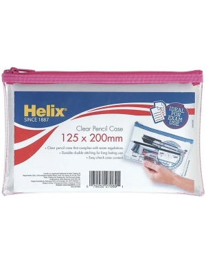 Helix Clear PVC Pencil Case Small - Pink